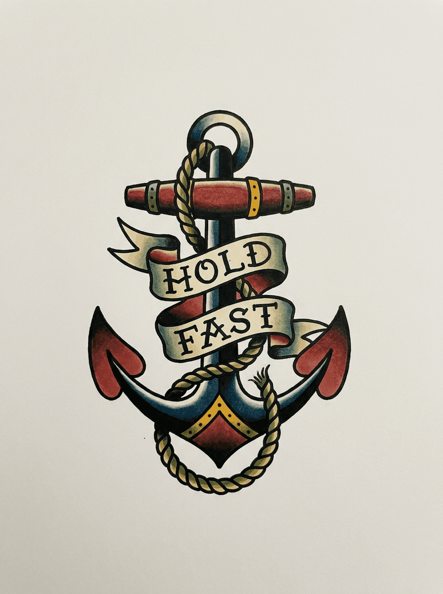 Anchor tattoo design generated with InkOnce