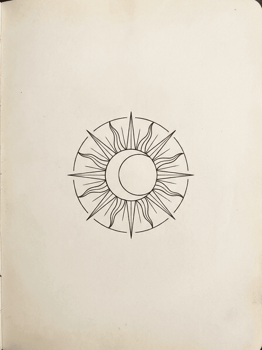 Sun & Moon tattoo design generated with InkOnce