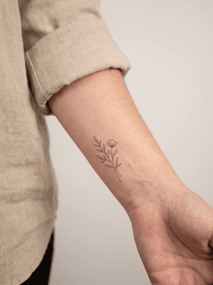 Tattoo shown on the wrist, designed with InkOnce